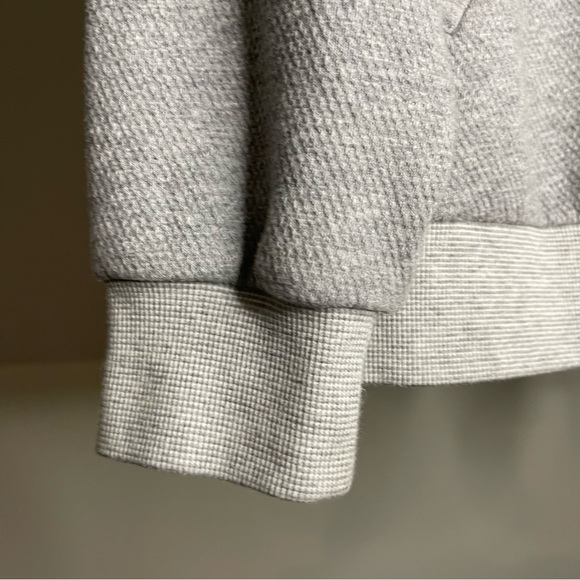 Eileen Fisher Organic Cotton Knit 2-way Zip Bomber Jacket in Gray, Size L - Picture 8 of 14